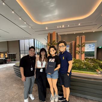 Dave Sear with clients at the Springleaf Residence showflat